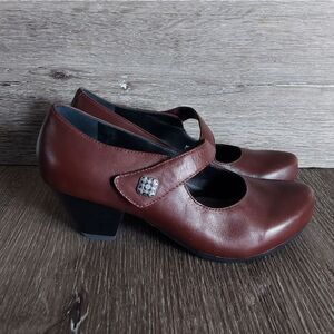 Dansko Betty Mary Jane Pumps Shoes Brown Leather Size 36